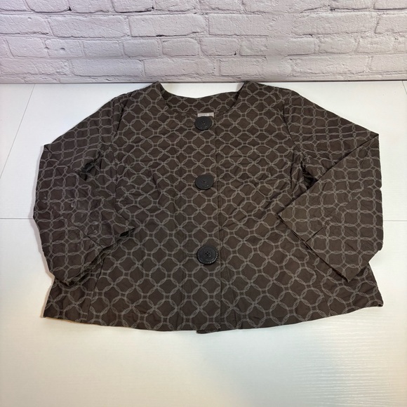 J. Jill Brown Quilted Utility Jacket Size Large - Picture 3 of 9